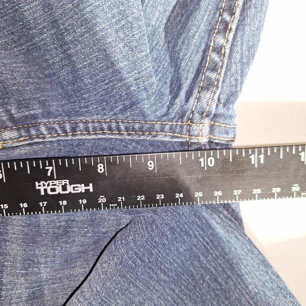 Y2K Denim Jeans Minimalist Denim True Craft 16 Tapered Jeans Dark Wash Blue - Picture 13 of 14